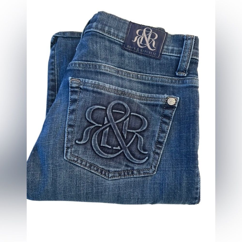 Rock And Republic Embossed logo-Y2k Kasandra-boot cut. sz.8